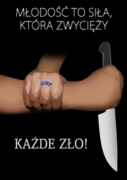 Plakat profilaktyczny powstał w ramach programu &quot;Sztuka Wyboru&quot;. Plakaty są dostępne na licencji Creative Commons - Uznanie autorstwa - Użycie niekomercyjne - Bez utworów zależnych 4.0 Międzynarodowe. W związku ilością grafik nadesłanych na konkurs i ich abstrakcyjną formą grafika nie posiada alternatywnego opisu, jednak serdecznie zachęcamy do kontaktu z administratorem strony, który z przyjemnością przybliży Państwu program i różnorodność zrealizowanych w jego ramach prac.