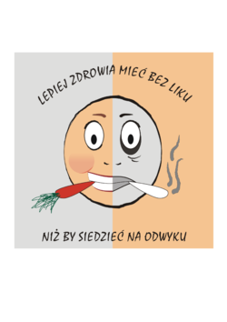 Plakat profilaktyczny powstał w ramach programu &quot;Sztuka Wyboru&quot;. Plakaty są dostępne na licencji Creative Commons - Uznanie autorstwa - Użycie niekomercyjne - Bez utworów zależnych 4.0 Międzynarodowe. W związku ilością grafik nadesłanych na konkurs i ich abstrakcyjną formą grafika nie posiada alternatywnego opisu, jednak serdecznie zachęcamy do kontaktu z administratorem strony, który z przyjemnością przybliży Państwu program i różnorodność zrealizowanych w jego ramach prac.